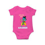 Little Ram Lalla Romper | Personalized Baby Romper for Ayodhya Celebration - HOT PINK - New Born (Chest 14")