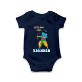 Little Ram Lalla Romper | Personalized Baby Romper for Ayodhya Celebration - NAVY BLUE - New Born (Chest 14")