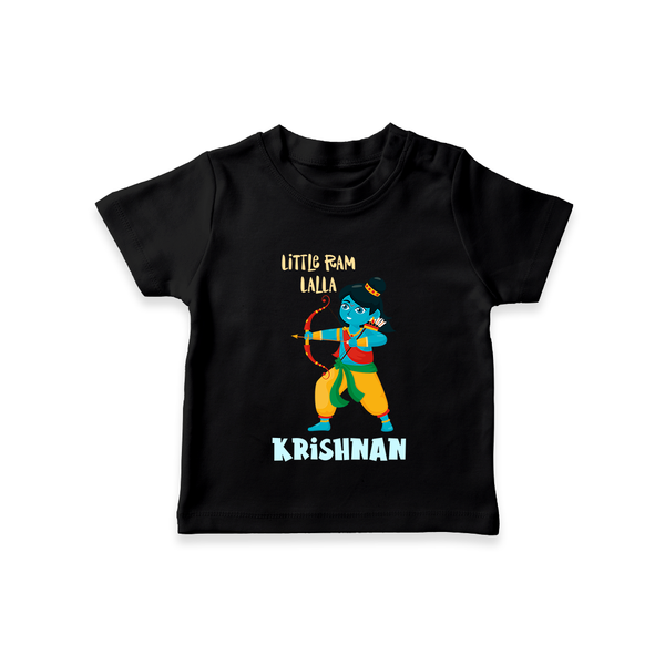 Little Ram Lalla Tshirt | Personalized Baby Tshirt for Ayodhya Celebration - BLACK - 0-5 Months Old (Chest 17")
