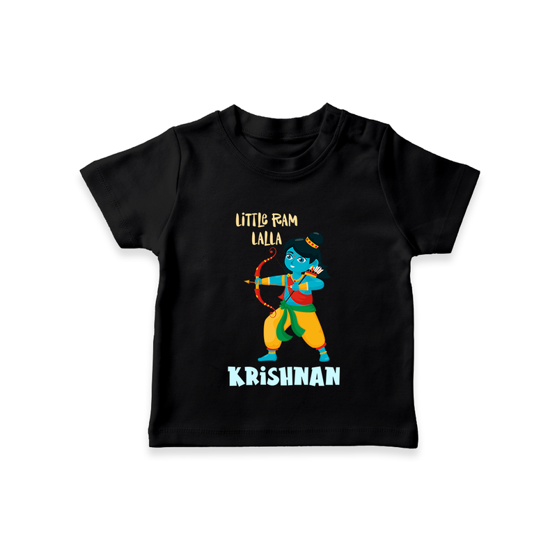 Little Ram Lalla Tshirt | Personalized Baby Tshirt for Ayodhya Celebration - BLACK - 0-5 Months Old (Chest 17")