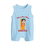 Mini Sita Maa Romper Suit | Custom Baby Romper Suit for Festival Spirit - BABY BLUE - 0 - 5 Months Old (Chest 18")