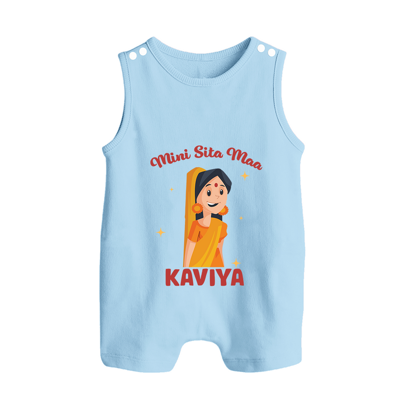 Mini Sita Maa Romper Suit | Custom Baby Romper Suit for Festival Spirit - BABY BLUE - 0 - 5 Months Old (Chest 18")