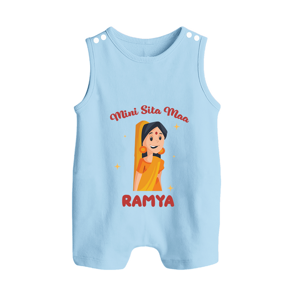 Mini Sita Maa Button Romper - BABY BLUE - New Born (Chest 18")