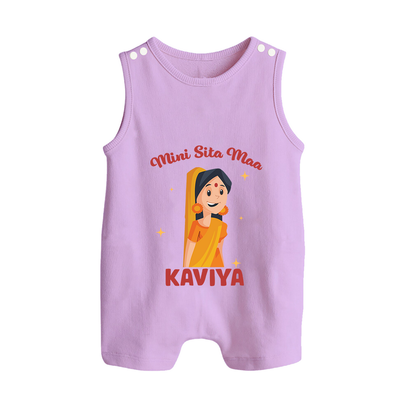 Mini Sita Maa Romper Suit | Custom Baby Romper Suit for Festival Spirit - LILAC - 0 - 5 Months Old (Chest 18")