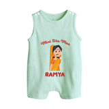 Mini Sita Maa Button Romper - MINT GREEN - New Born (Chest 18")