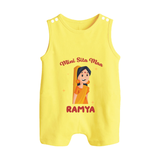 Mini Sita Maa Button Romper - PASTEL YELLOW - New Born (Chest 18")