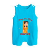 Mini Sita Maa Romper Suit | Custom Baby Romper Suit for Festival Spirit - SKY BLUE - 0 - 5 Months Old (Chest 18")