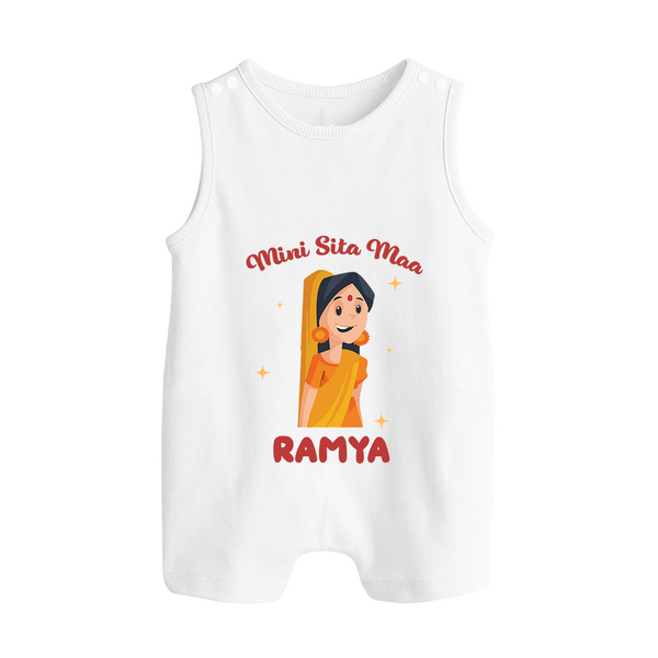 Mini Sita Maa Button Romper - WHITE - New Born (Chest 18")