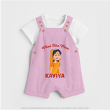 Mini Sita Maa Dungaree Set | Custom Baby Dungaree Set for Festival Spirit - BABY PINK - 0 - 5 Months Old (Chest 18")