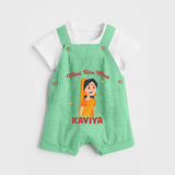 Mini Sita Maa Dungaree Set | Custom Baby Dungaree Set for Festival Spirit - GREEN - 0 - 5 Months Old (Chest 18")