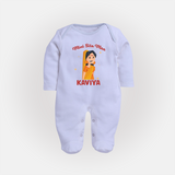 Mini Sita Maa Sleep Suit | Custom Baby Sleep Suit for Festival Spirit - BABY BLUE - New Born (Chest 7.5")