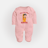 Mini Sita Maa Sleep Suit | Custom Baby Sleep Suit for Festival Spirit - BABY PINK - New Born (Chest 7.5")
