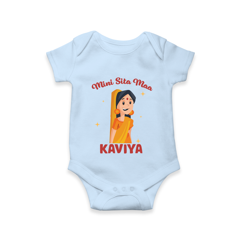Mini Sita Maa Romper | Custom Baby Romper for Festival Spirit - BABY BLUE - New Born (Chest 14")