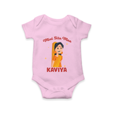 Mini Sita Maa Romper | Custom Baby Romper for Festival Spirit - BABY PINK - New Born (Chest 14")
