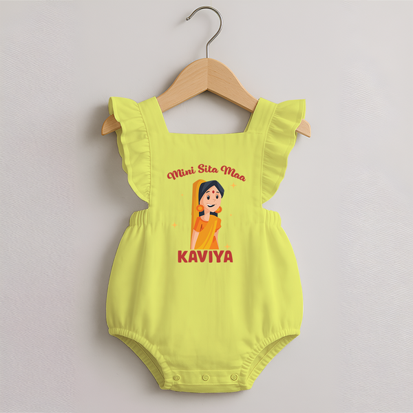 Mini Sita Maa Romper Frock | Custom Baby Romper Frock for Festival Spirit - PASTEL YELLOW - 0 - 3 Months Old (Chest 19")