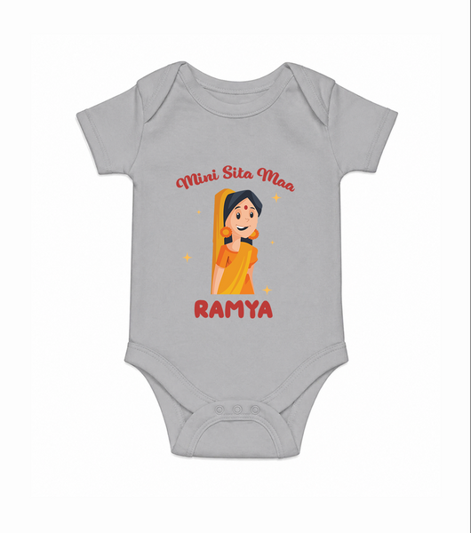 Mini Sita Maa Romper - GREY - New Born (Chest 14")