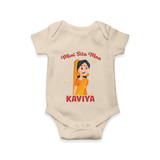 Mini Sita Maa Romper | Custom Baby Romper for Festival Spirit - IVORY - New Born (Chest 14")