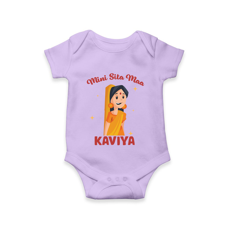 Mini Sita Maa Romper | Custom Baby Romper for Festival Spirit - LILAC - New Born (Chest 14")