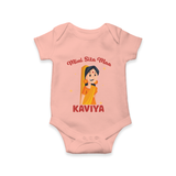 Mini Sita Maa Romper | Custom Baby Romper for Festival Spirit - PEACH - New Born (Chest 14")