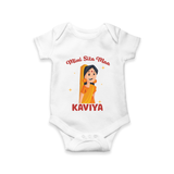 Mini Sita Maa Romper | Custom Baby Romper for Festival Spirit - WHITE - New Born (Chest 14")
