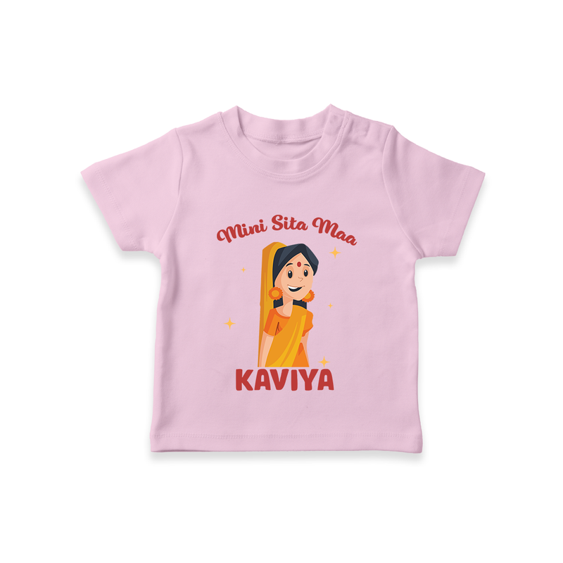 Mini Sita Maa Tshirt | Custom Baby Tshirt for Festival Spirit - BABY PINK - 0-5 Months Old (Chest 17")