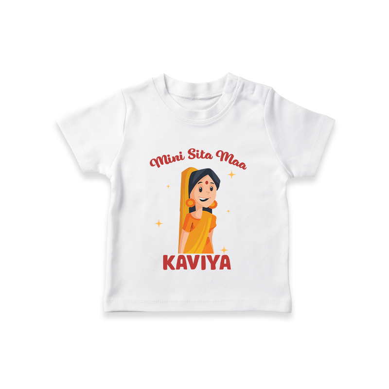 Mini Sita Maa Tshirt | Custom Baby Tshirt for Festival Spirit - WHITE - 0-5 Months Old (Chest 17")