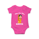 Mini Sita Maa Romper | Custom Baby Romper for Festival Spirit - HOT PINK - New Born (Chest 14")