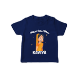 Mini Sita Maa Tshirt | Custom Baby Tshirt for Festival Spirit - NAVY BLUE - 0-5 Months Old (Chest 17")