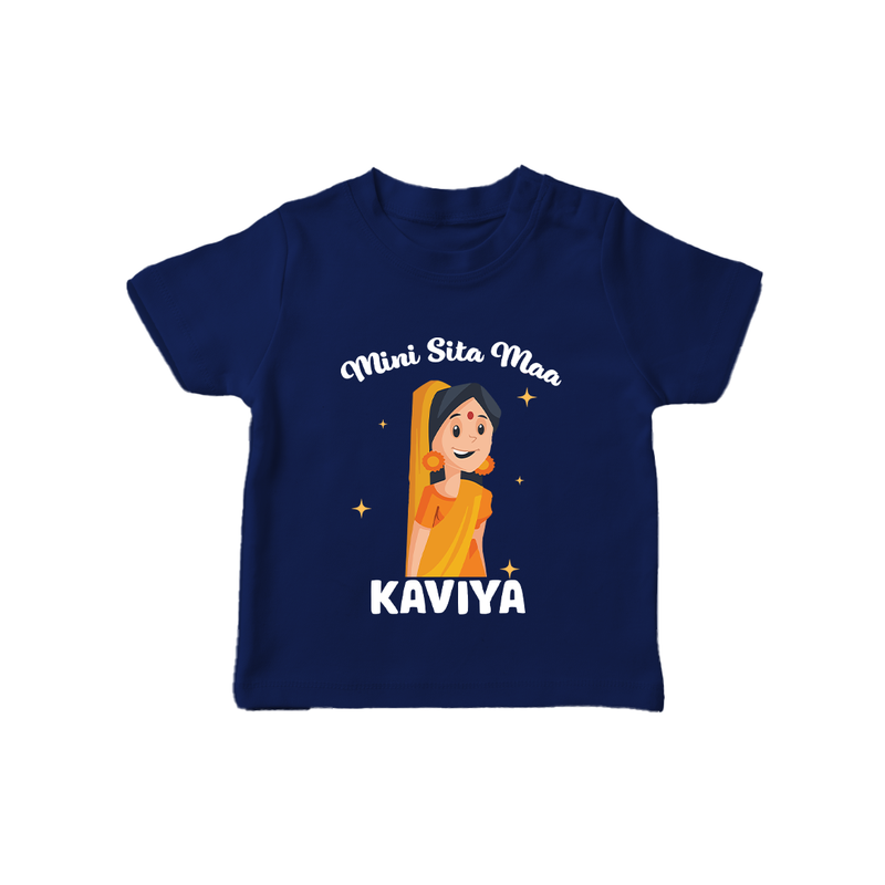Mini Sita Maa Tshirt | Custom Baby Tshirt for Festival Spirit - NAVY BLUE - 0-5 Months Old (Chest 17")