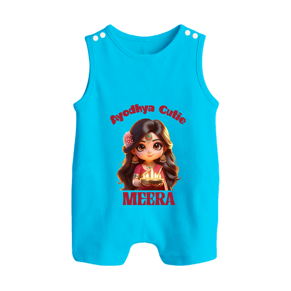 Ayodhya Cutie Romper Suit | Personalized Baby Romper Suit for Dussehra Festivities - SKY BLUE - 0 - 5 Months Old (Chest 18")