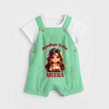 Ayodhya Cutie Dungaree Set | Personalized Baby Dungaree Set for Dussehra Festivities - GREEN - 0 - 5 Months Old (Chest 18")