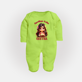 Ayodhya Princess Full Body Suit - LIME GREEN - New Born (Chest 7.5")