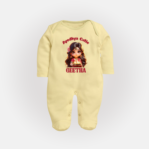 Ayodhya Princess Full Body Suit - PASTEL YELLOW - New Born (Chest 7.5")