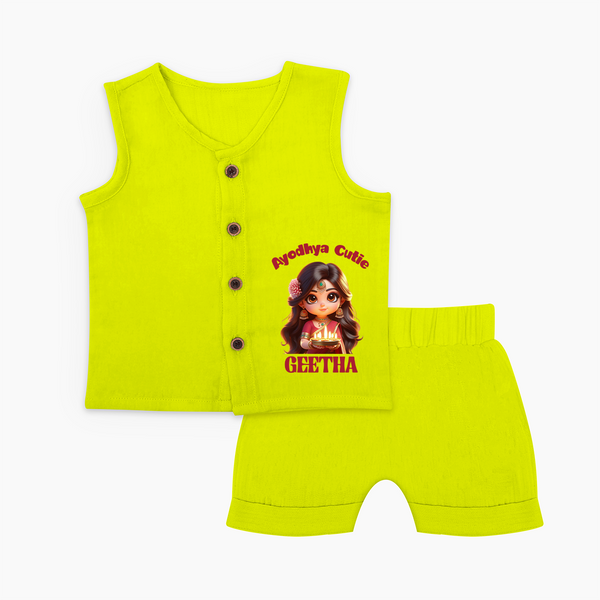Ayodhya Princess Jabla Set - LIME GREEN - 0 - 3 Months Old (Chest 9.8")