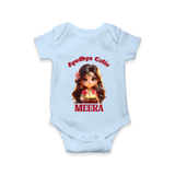 Ayodhya Cutie Romper | Personalized Baby Romper for Dussehra Festivities - BABY BLUE - New Born (Chest 14")