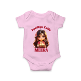 Ayodhya Cutie Romper | Personalized Baby Romper for Dussehra Festivities - BABY PINK - New Born (Chest 14")
