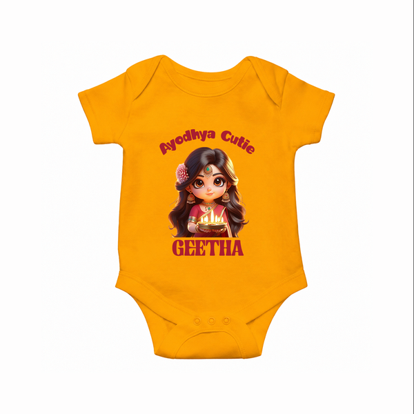 Ayodhya Princess Romper - CHROME YELLOW - New Born (Chest 14")