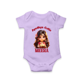 Ayodhya Cutie Romper | Personalized Baby Romper for Dussehra Festivities - LILAC - New Born (Chest 14")