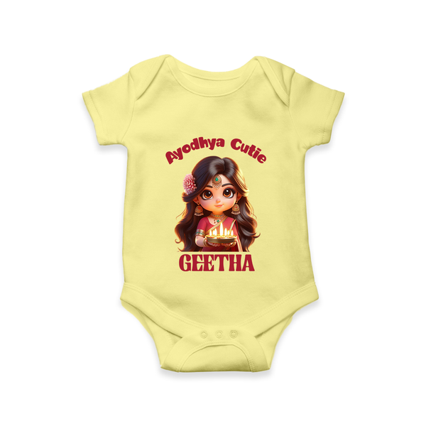 Ayodhya Princess Romper - PASTEL YELLOW - New Born (Chest 14")