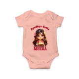 Ayodhya Cutie Romper | Personalized Baby Romper for Dussehra Festivities - PEACH - New Born (Chest 14")