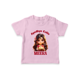 Ayodhya Cutie Tshirt | Personalized Baby Tshirt for Dussehra Festivities - BABY PINK - 0-5 Months Old (Chest 17")