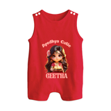 Ayodhya Princess Button Romper - RED - New Born (Chest 18")