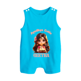 Ayodhya Princess Button Romper - SKY BLUE - New Born (Chest 18")