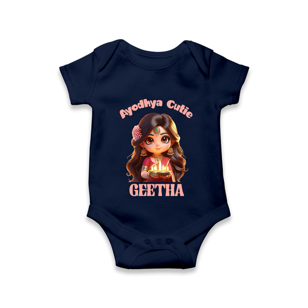 Ayodhya Princess Romper - NAVY BLUE - New Born (Chest 14")