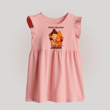 Chhota Hanuman Baby frock | Custom Baby frock for Little Devotees - BABY PINK - 0 - 3 Months Old (Chest 17")