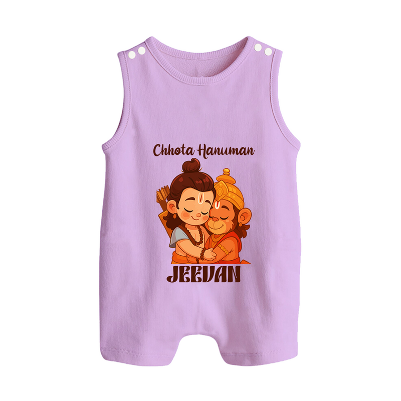 Chhota Hanuman Romper Suit | Custom Baby Romper Suit for Little Devotees - LILAC - 0 - 5 Months Old (Chest 18")