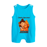 Chhota Hanuman Romper Suit | Custom Baby Romper Suit for Little Devotees - SKY BLUE - 0 - 5 Months Old (Chest 18")