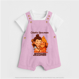 Chhota Hanuman Dungaree Set | Custom Baby Dungaree Set for Little Devotees - BABY PINK - 0 - 5 Months Old (Chest 18")