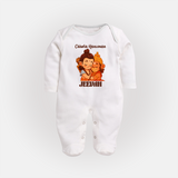 Chhota Hanuman Sleep Suit | Custom Baby Sleep Suit for Little Devotees - WHITE - New Born (Chest 7.5")