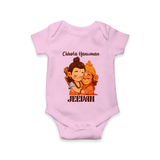 Chhota Hanuman Romper | Custom Baby Romper for Little Devotees - BABY PINK - New Born (Chest 14")